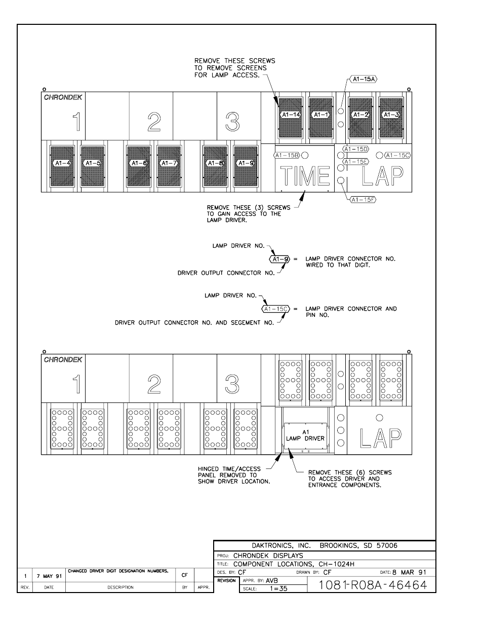 Drawing a-46464 | Daktronics CH-1024H User Manual | Page 16 / 26