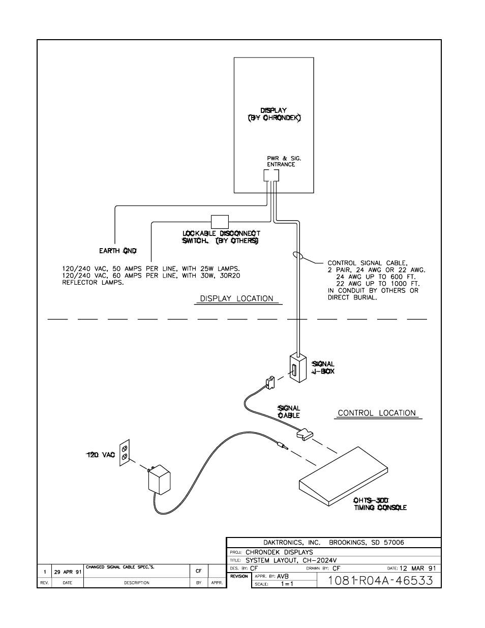 Drawing a-46533 | Daktronics CH-2024V User Manual | Page 12 / 26