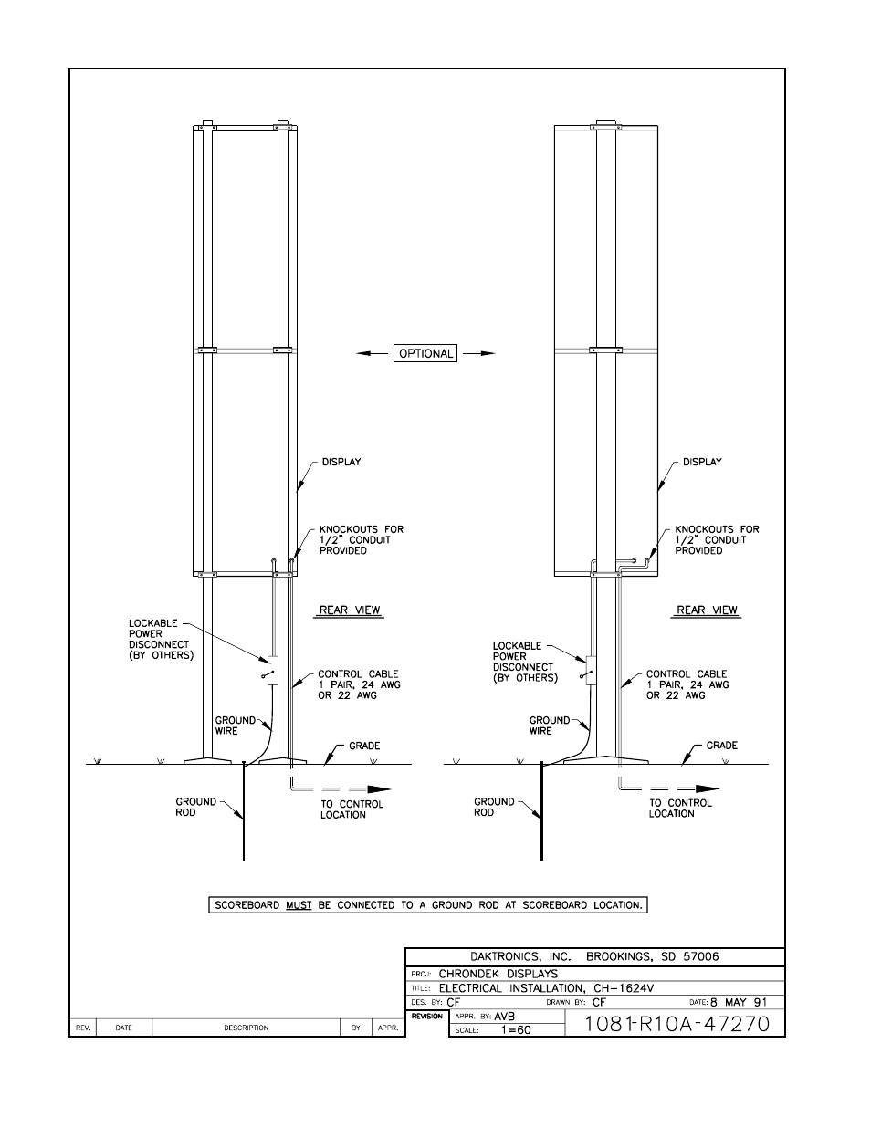 Drawing a-47270 | Daktronics CH-1624V User Manual | Page 16 / 24
