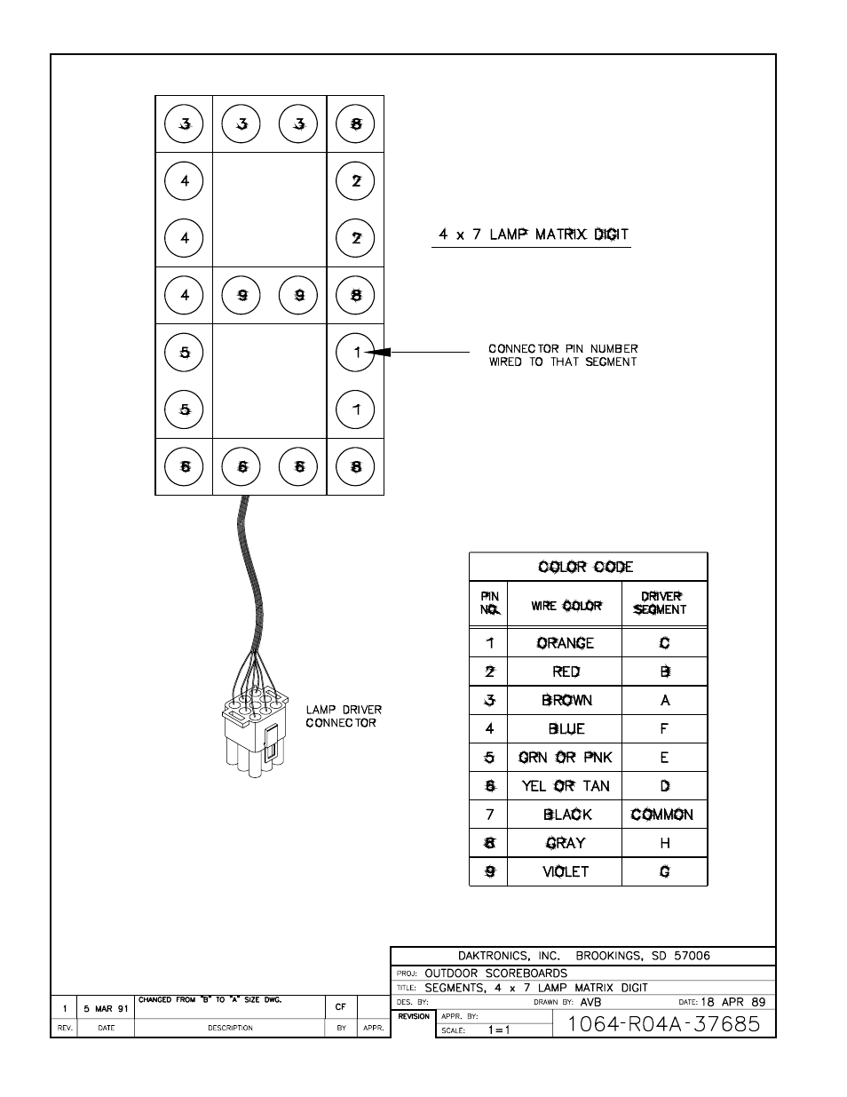Drawing a-37685 | Daktronics CH-1624V User Manual | Page 23 / 24
