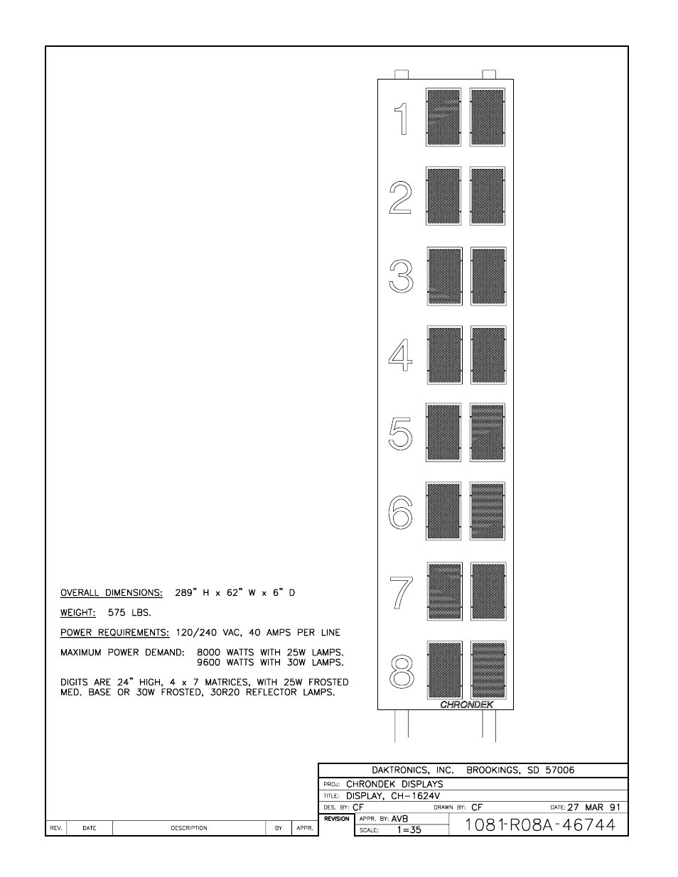 Daktronics CH-1624V User Manual | Page 6 / 24