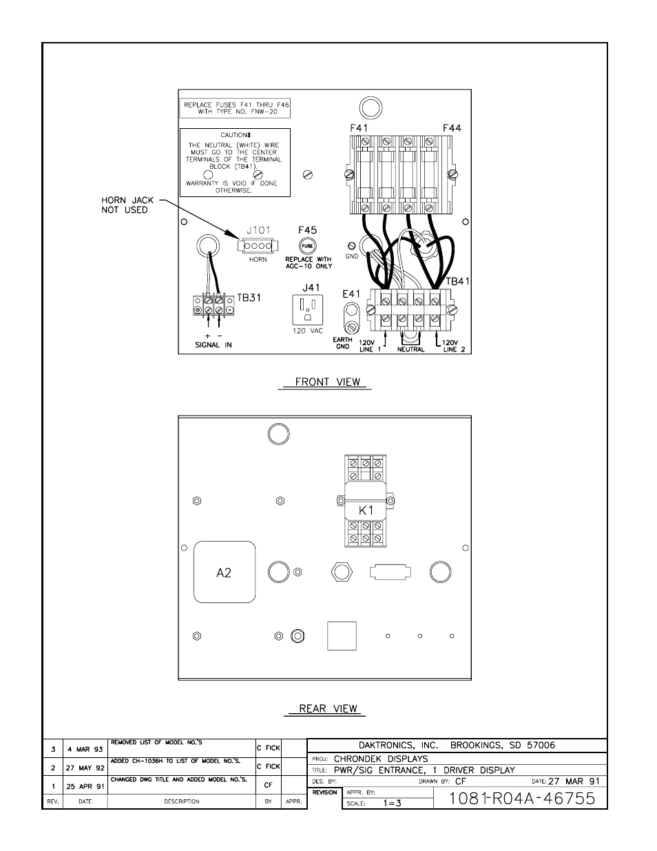 Drawing a-46755 | Daktronics CH-836H User Manual | Page 11 / 26