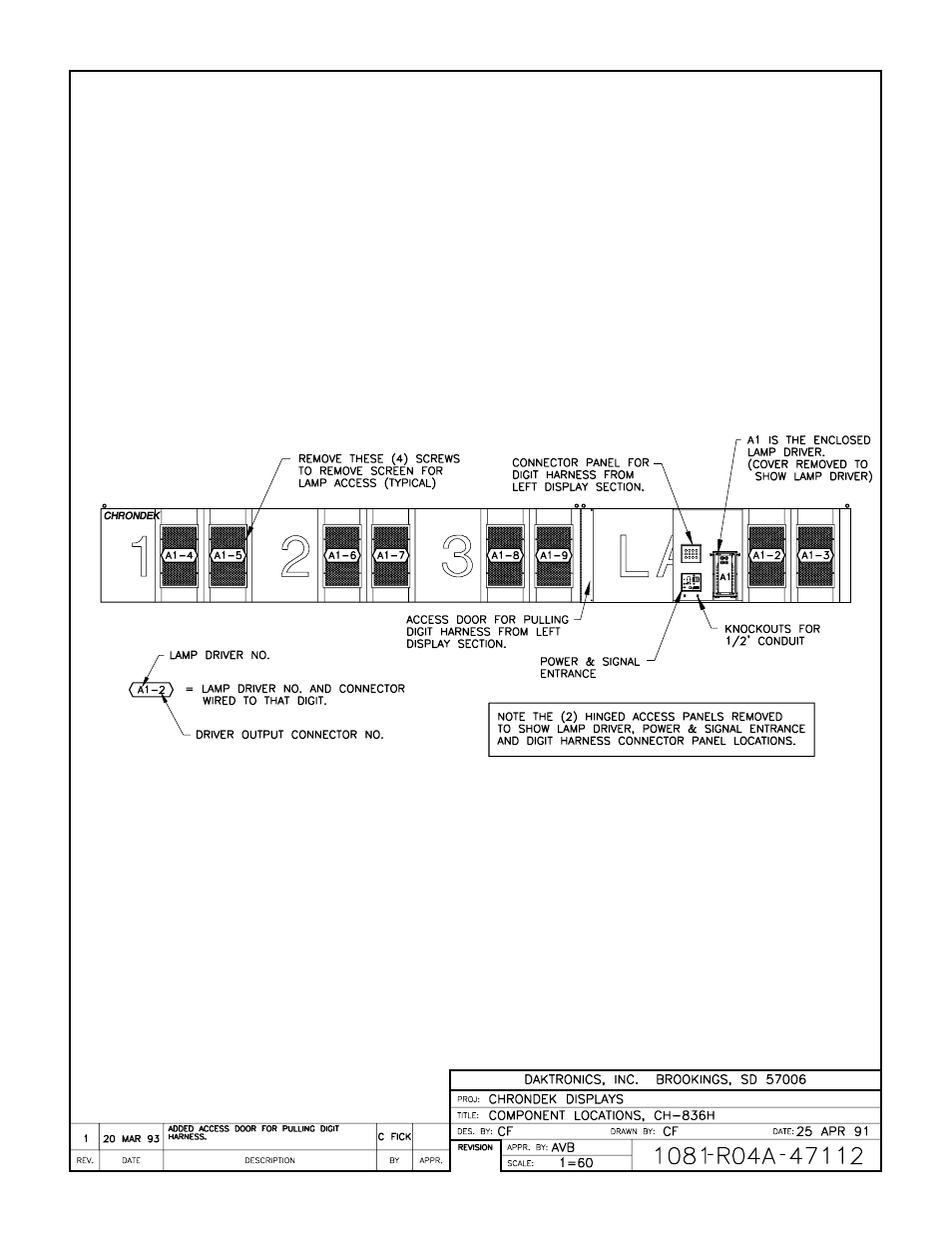 Drawing a-47112 | Daktronics CH-836H User Manual | Page 16 / 26