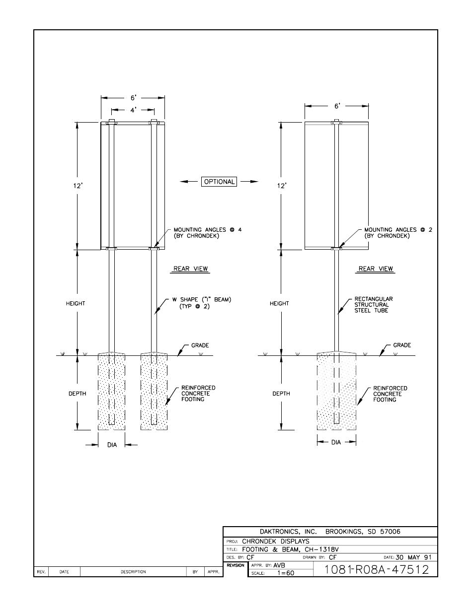 Drawing a-47512 | Daktronics CH-1318V User Manual | Page 14 / 26