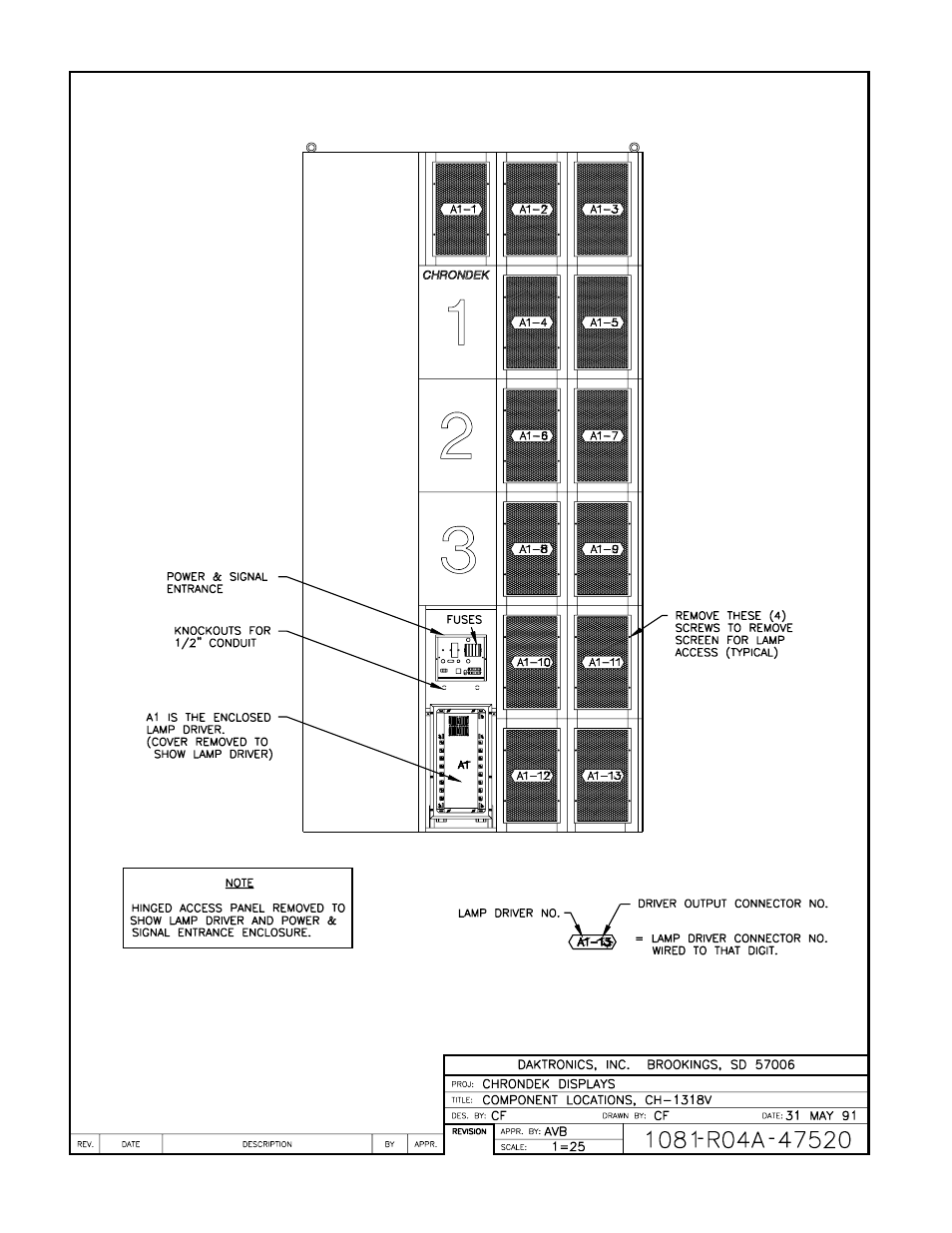 Drawing a-47520 | Daktronics CH-1318V User Manual | Page 17 / 26