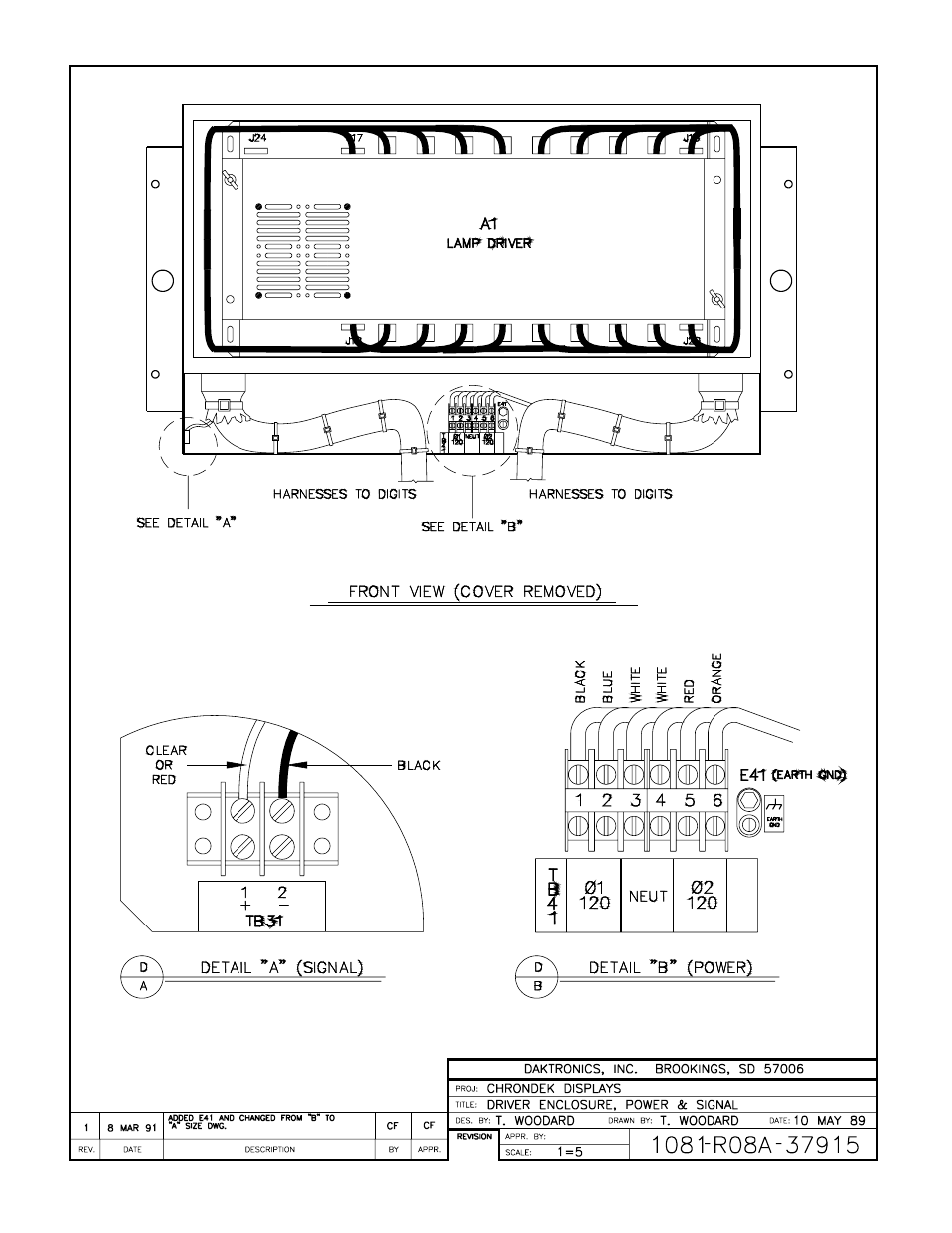 Drawing a-37915 | Daktronics CH-1421V User Manual | Page 11 / 24