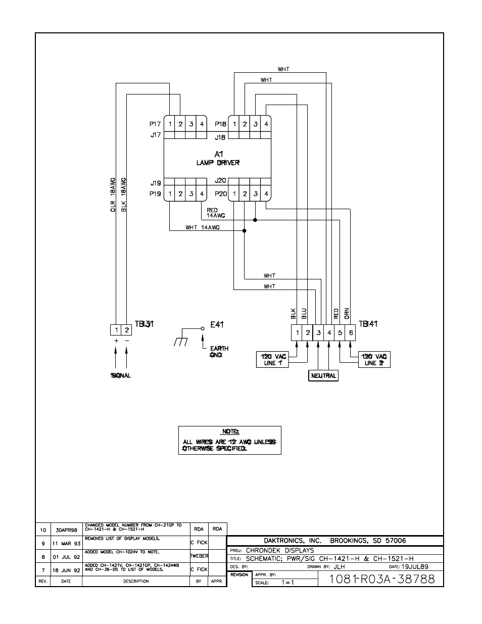 Daktronics CH-1421V User Manual | Page 24 / 24