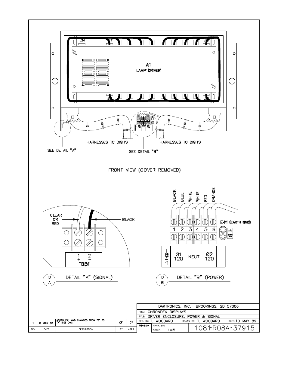 Drawing a-37915 | Daktronics CH-1018H User Manual | Page 11 / 26