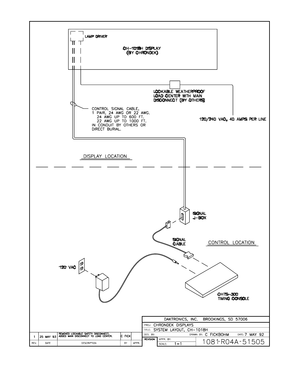 Drawing a-51505 | Daktronics CH-1018H User Manual | Page 14 / 26