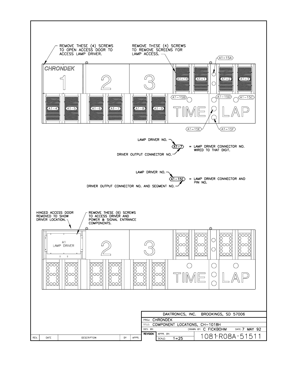 Drawing a-51511 | Daktronics CH-1018H User Manual | Page 15 / 26