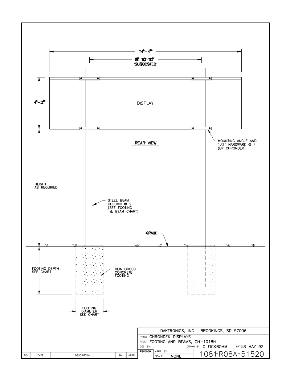 Drawing a-51520 | Daktronics CH-1018H User Manual | Page 17 / 26