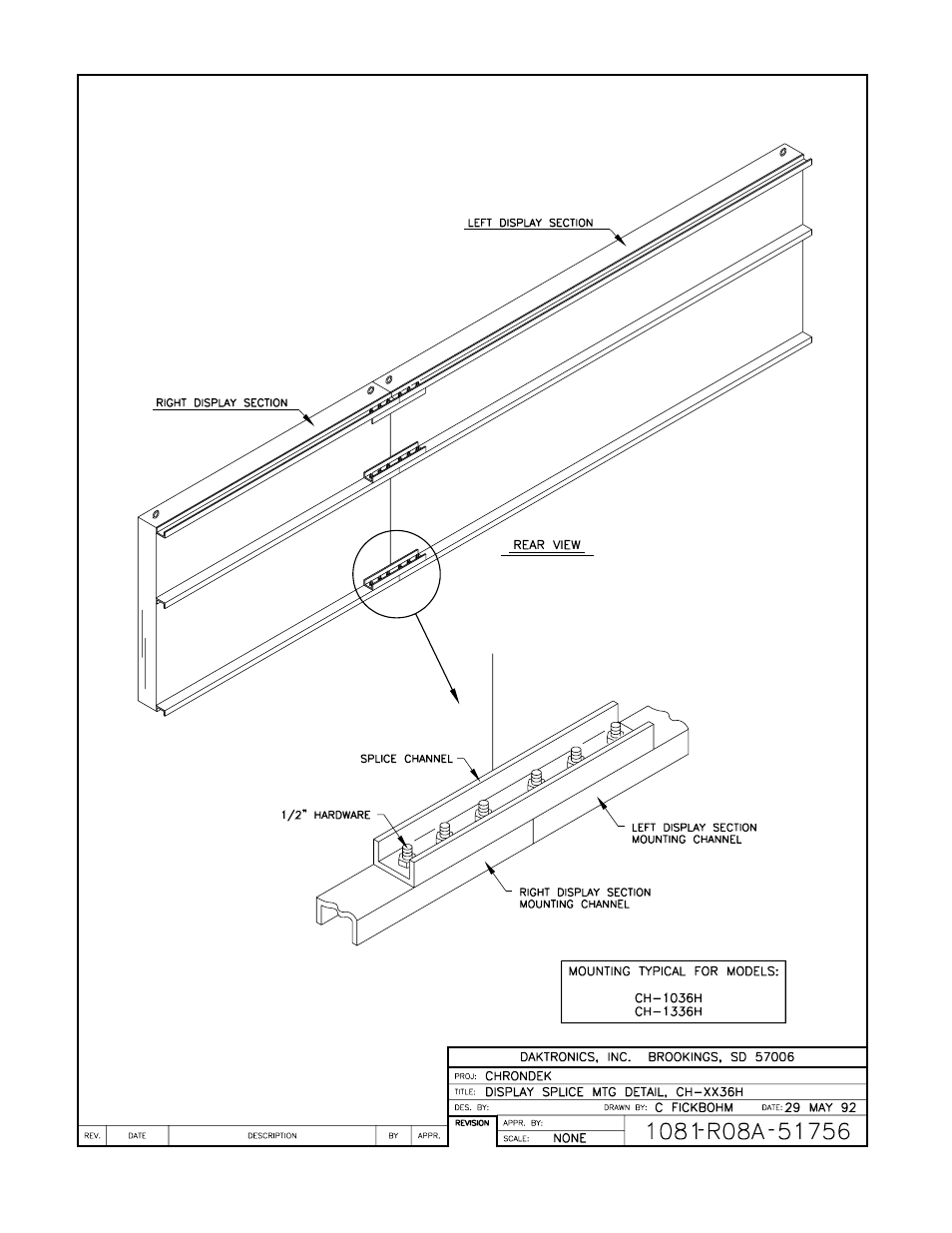 Drawing a-51576 | Daktronics CH-1036H User Manual | Page 16 / 26