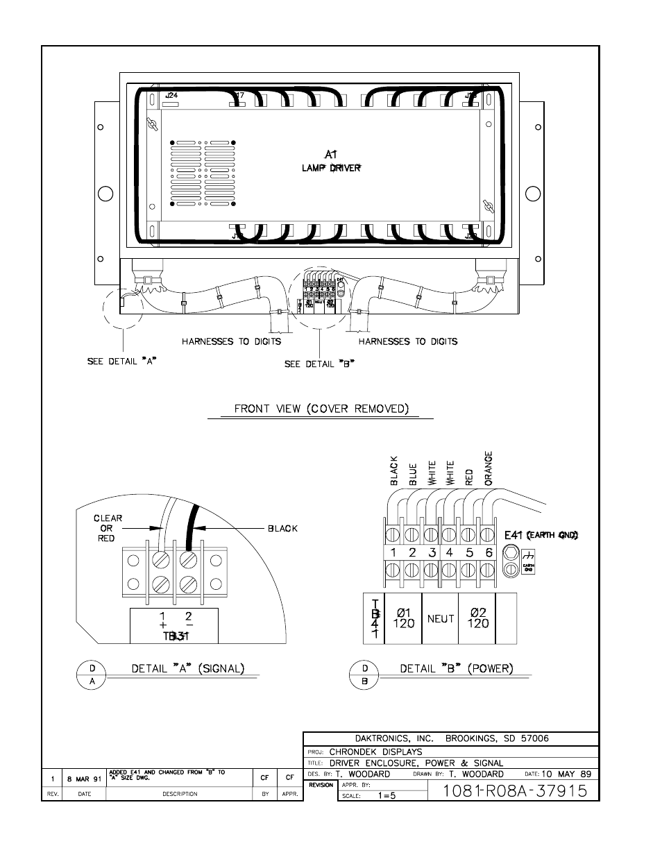 Drawing a-37915 | Daktronics CH-1018V User Manual | Page 11 / 26