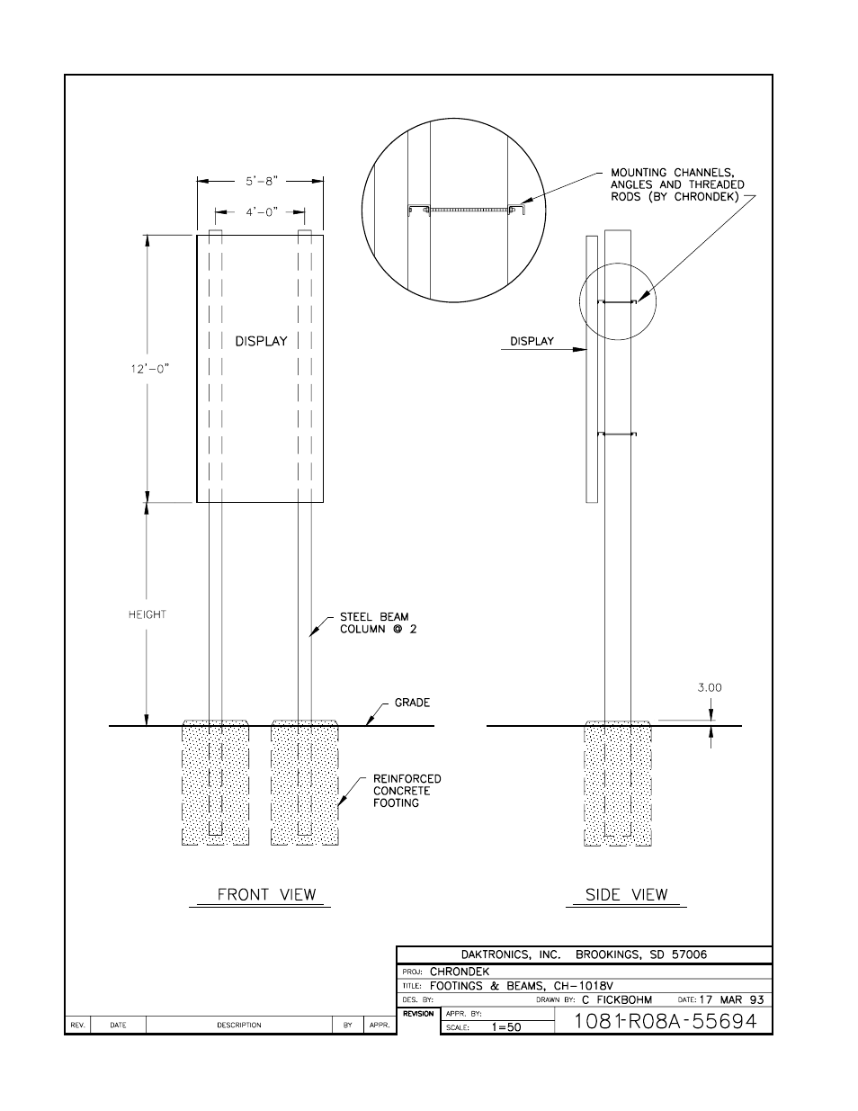 Drawing a-55694 | Daktronics CH-1018V User Manual | Page 14 / 26