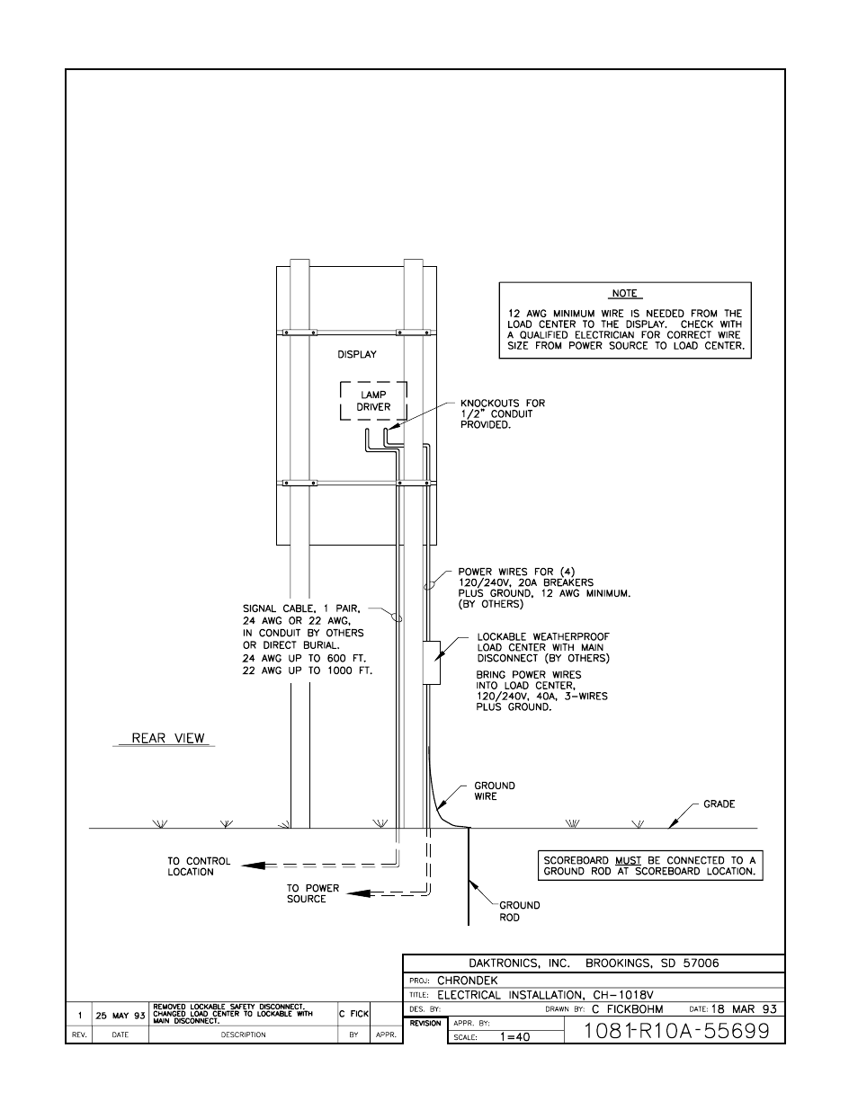 Drawing a-55699 | Daktronics CH-1018V User Manual | Page 16 / 26