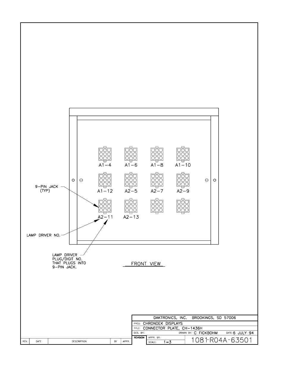 Drawing a-63501 | Daktronics CH-1436H User Manual | Page 12 / 26