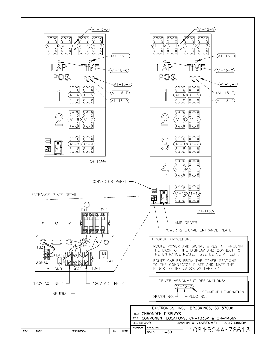 Drawing a-78613 | Daktronics CH-1036V User Manual | Page 15 / 24