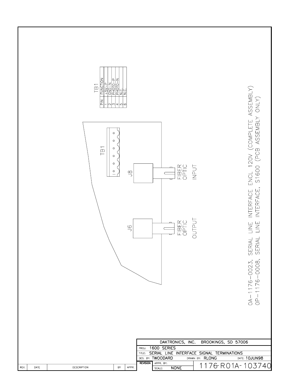 Drawing a-103740 | Daktronics AB-1600-1.5,2.5 User Manual | Page 39 / 105