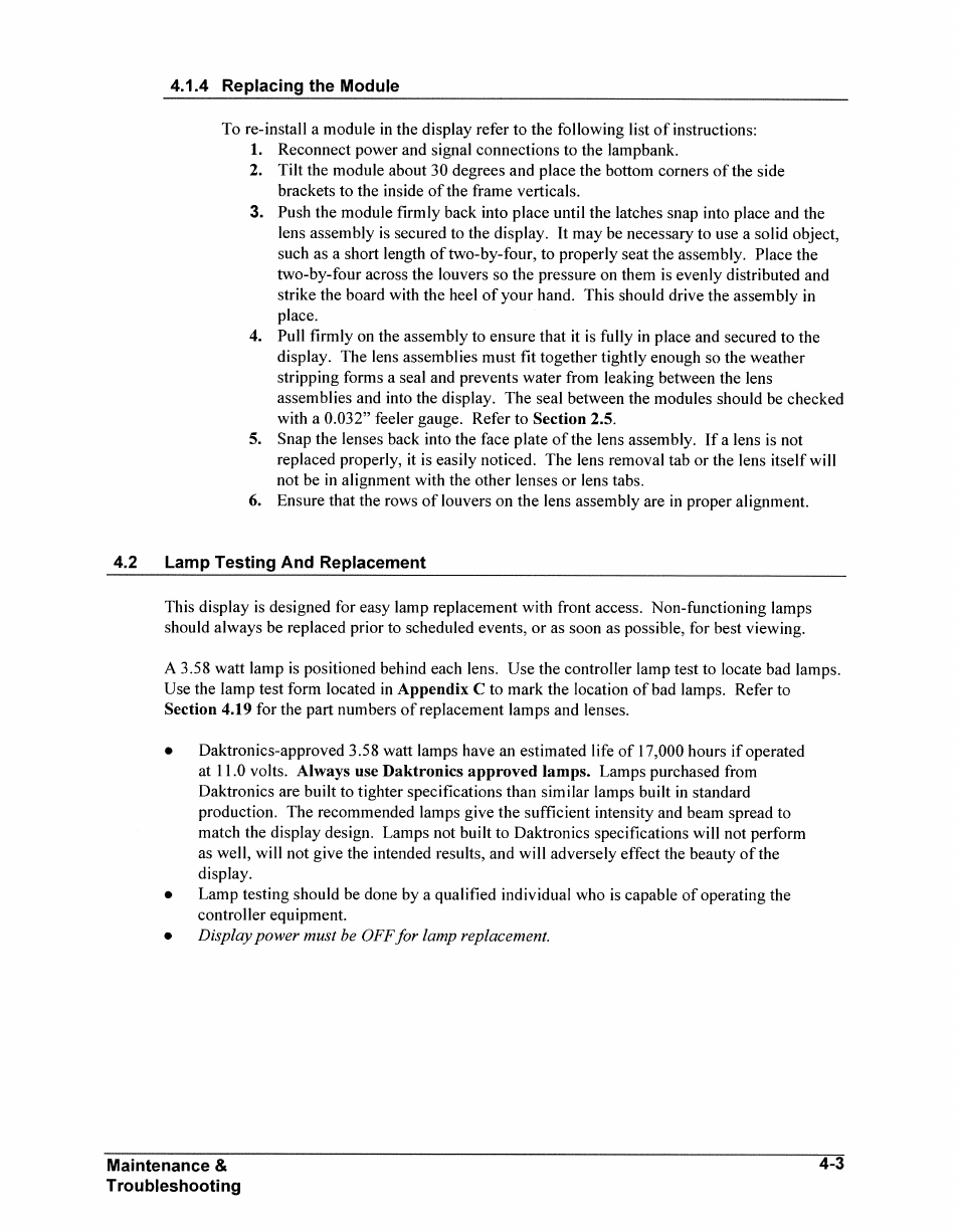 Daktronics AB-1600-1.5,2.5 User Manual | Page 43 / 105