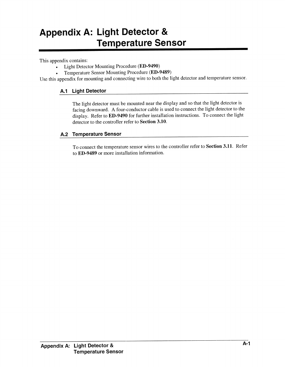 Appendix a: light detector & temperature sensor | Daktronics AB-1600-1.5,2.5 User Manual | Page 67 / 105