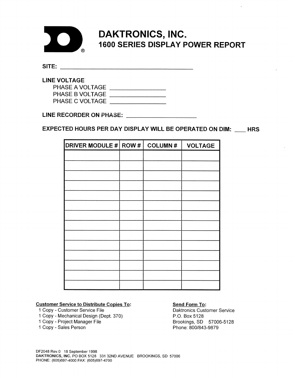 Daktronics AB-1600-1.5,2.5 User Manual | Page 80 / 105