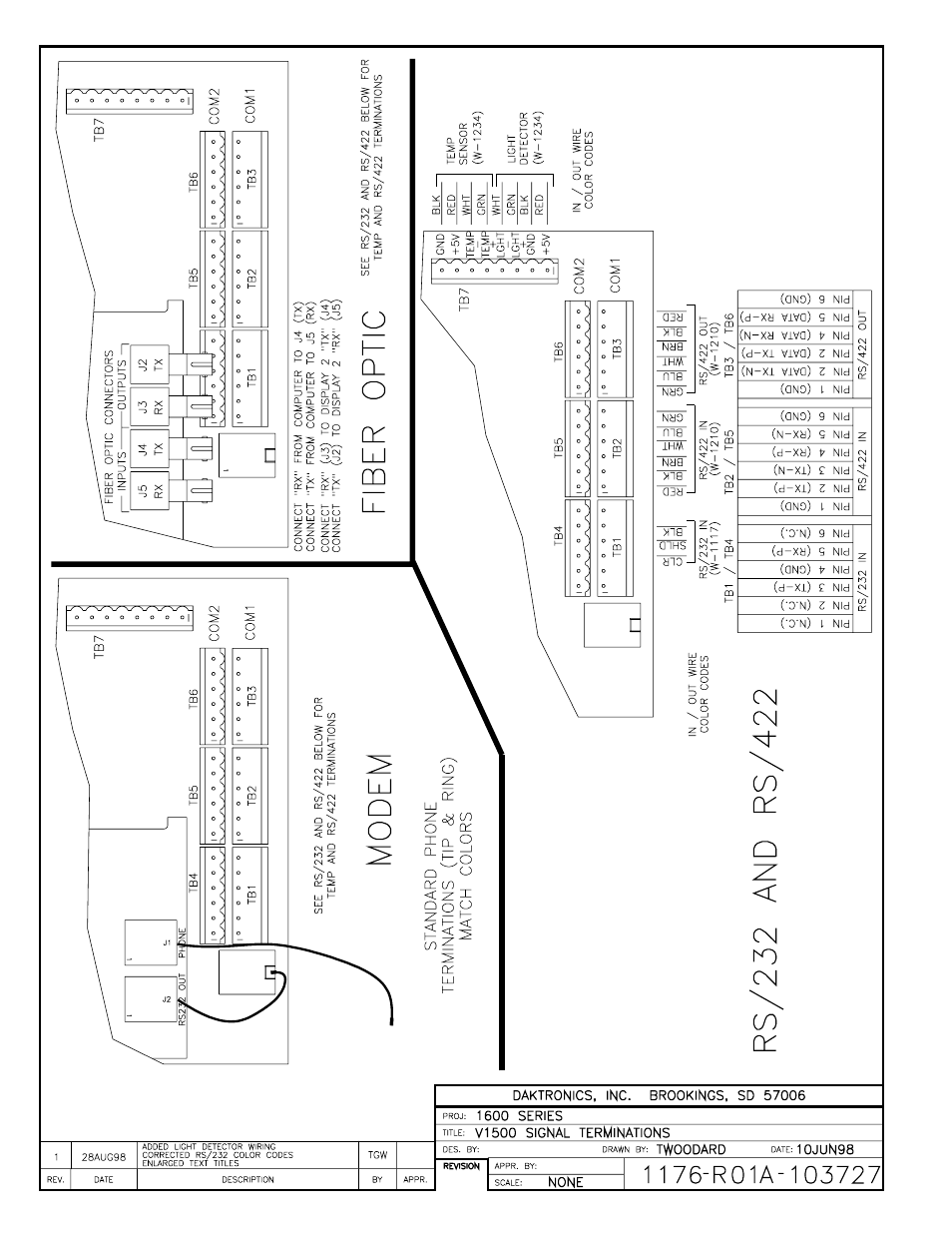 Drawing a-103727 | Daktronics AB-1600-1.5,2.5 User Manual | Page 78 / 131