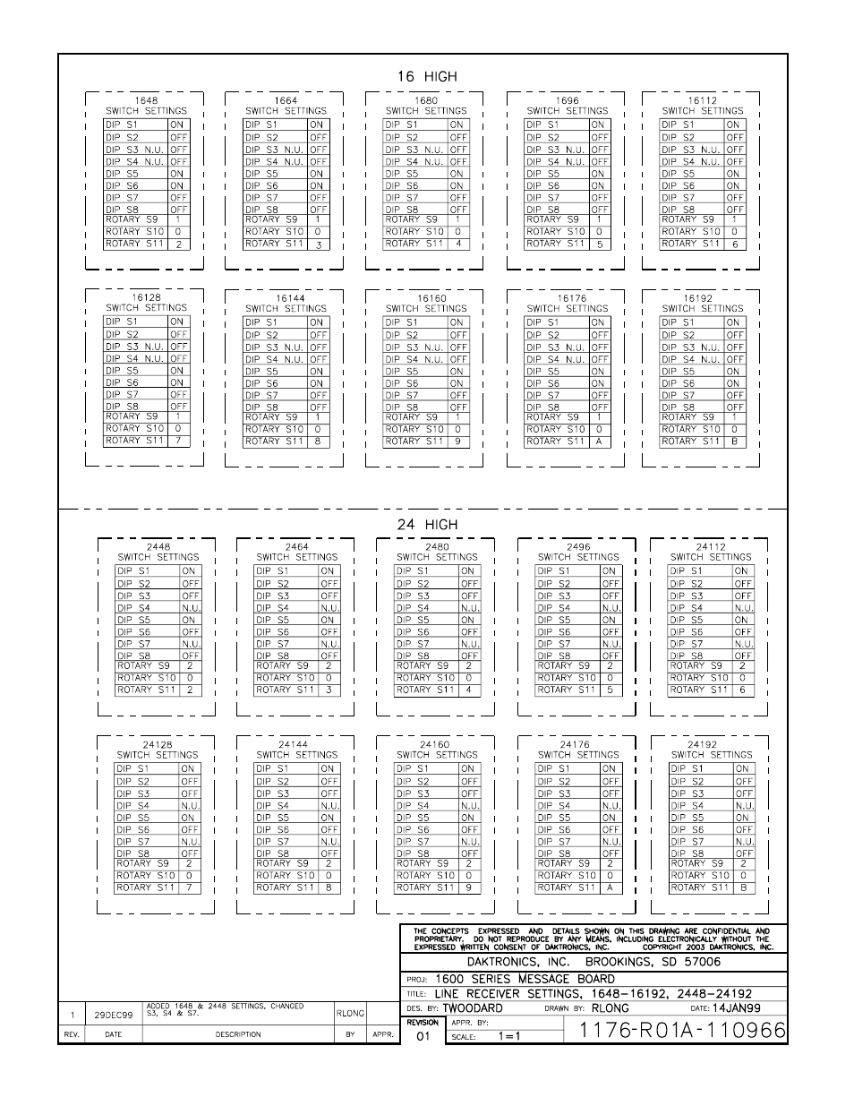 Drawing a-110966 | Daktronics AB-1600-1.5,2.5 User Manual | Page 82 / 131