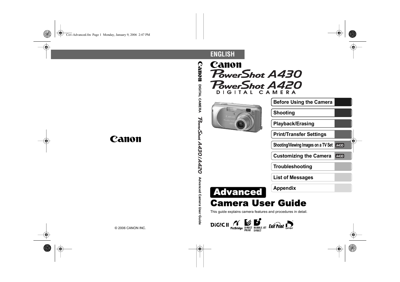 Canon A420 User Manual | 115 pages