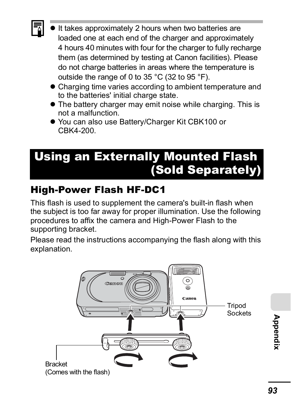 High-power flash hf-dc1 | Canon A420 User Manual | Page 95 / 115
