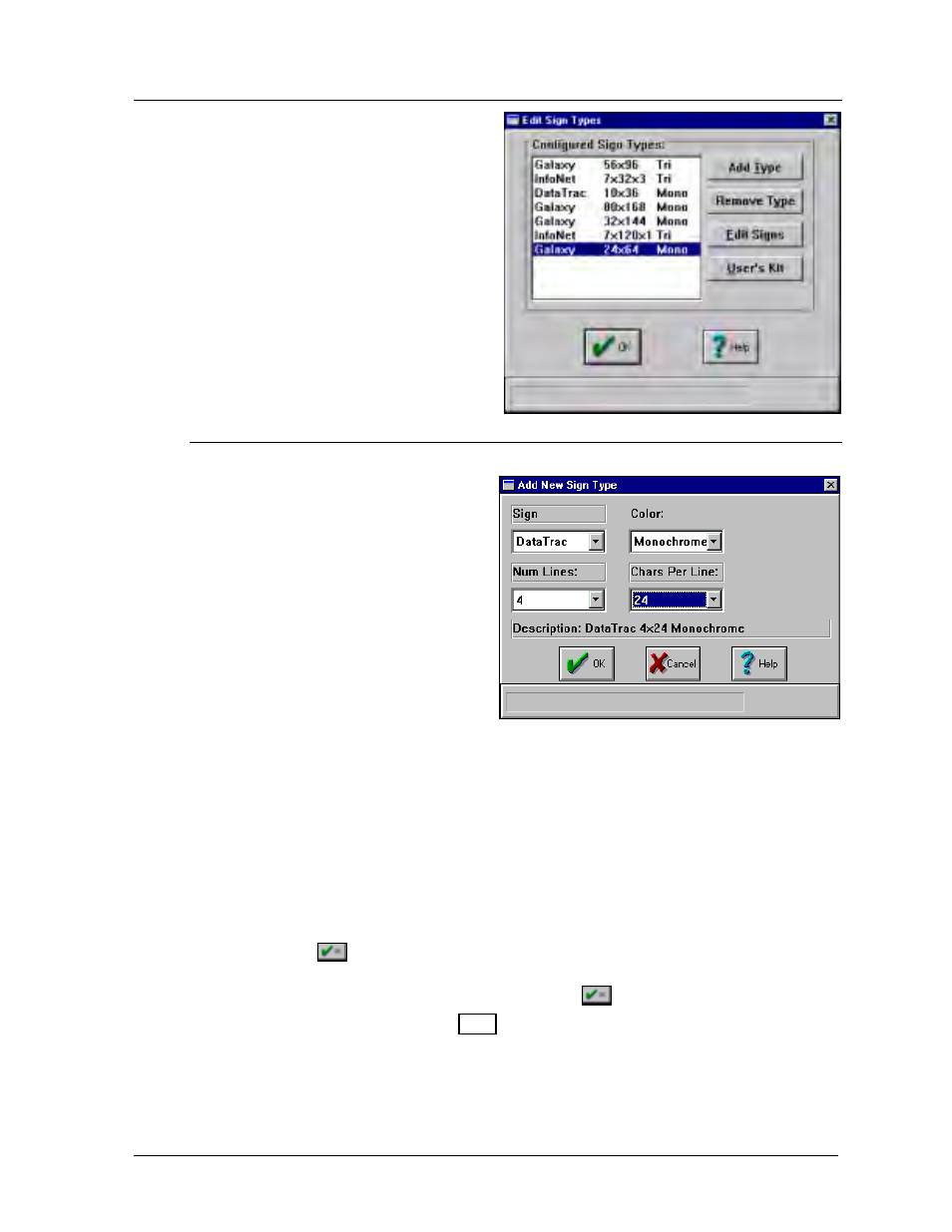 Sign database -5, Add type -5 | Daktronics Venus 1500 Ver 1.x User Manual | Page 22 / 76