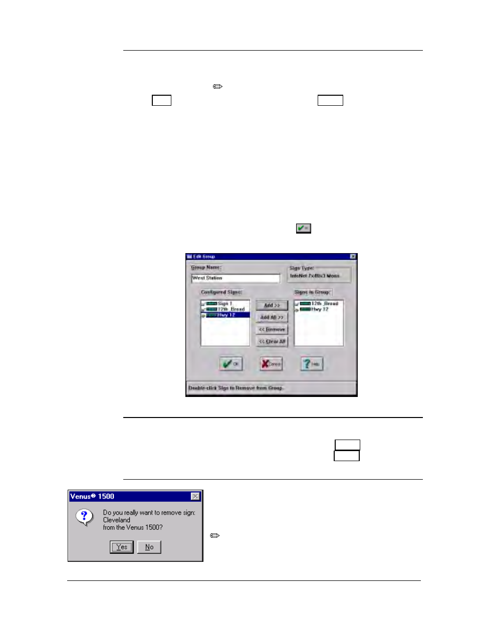 Add group -7, Edit sign -7, Remove sign -7 | Daktronics Venus 1500 Ver 1.x User Manual | Page 24 / 76