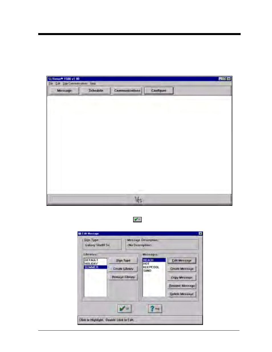 Section 5, Message -1 | Daktronics Venus 1500 Ver 1.x User Manual | Page 28 / 76