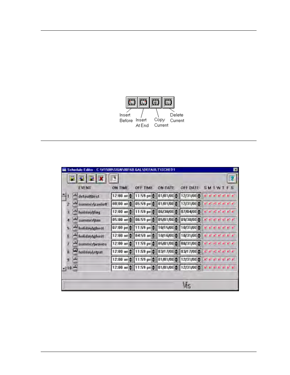 Copy, rename, delete schedule -3, Schedule editor -3 | Daktronics Venus 1500 Ver 1.x User Manual | Page 46 / 76