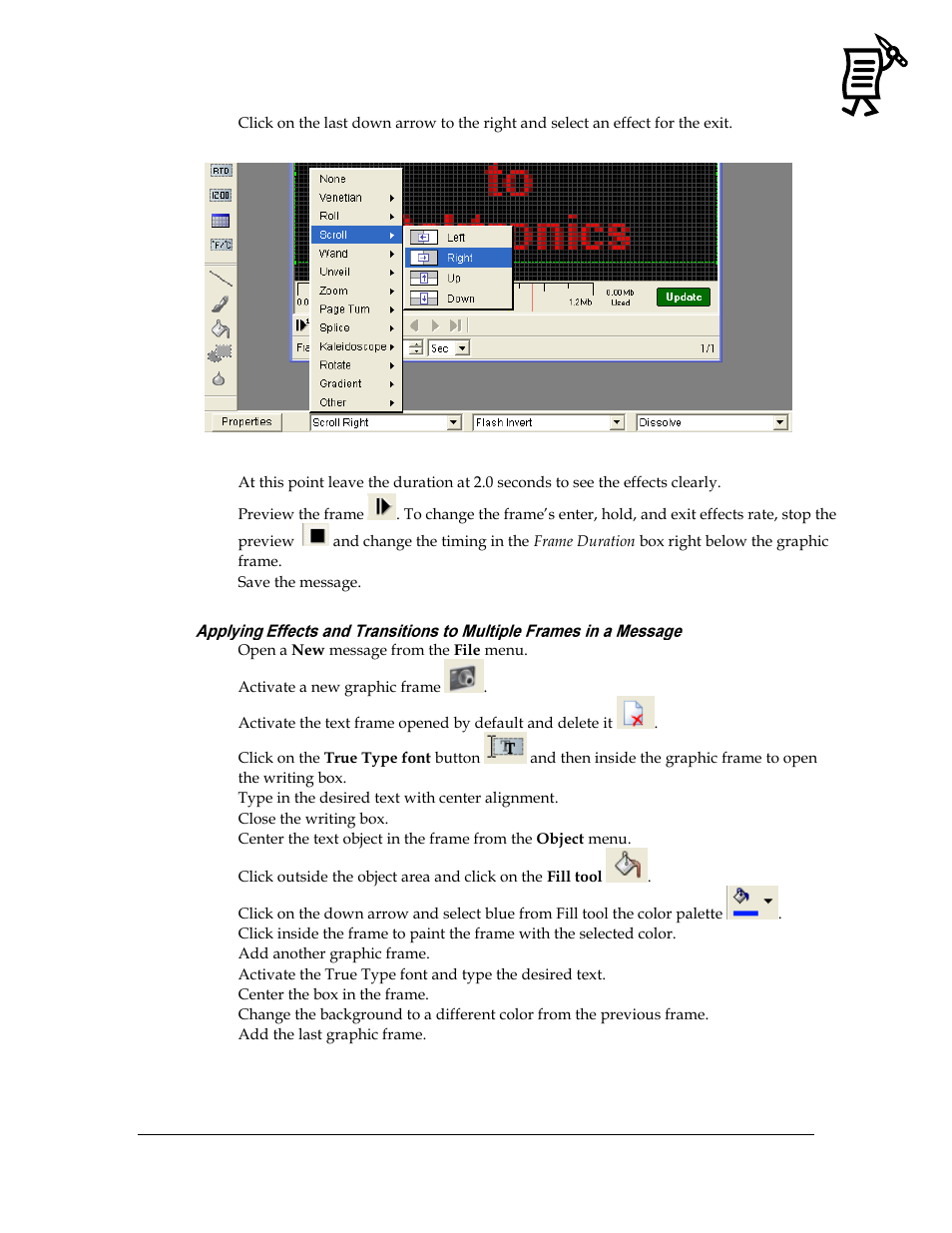 Figure 123: entry effect example | Daktronics Venus 1500 Ver 3.x User Manual | Page 107 / 187