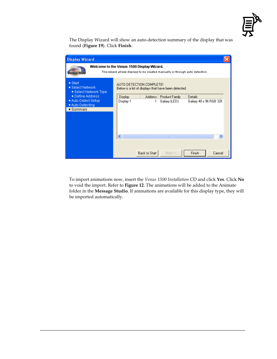 Figure 19: auto detection summary | Daktronics Venus 1500 Ver 3.x User Manual | Page 31 / 187