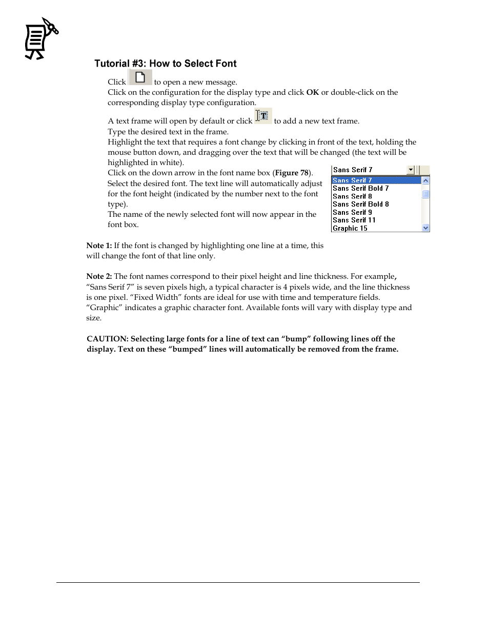 Tutorial #3: how to select font, Figure 78: font name box | Daktronics Venus 1500 Ver 3.x User Manual | Page 72 / 187