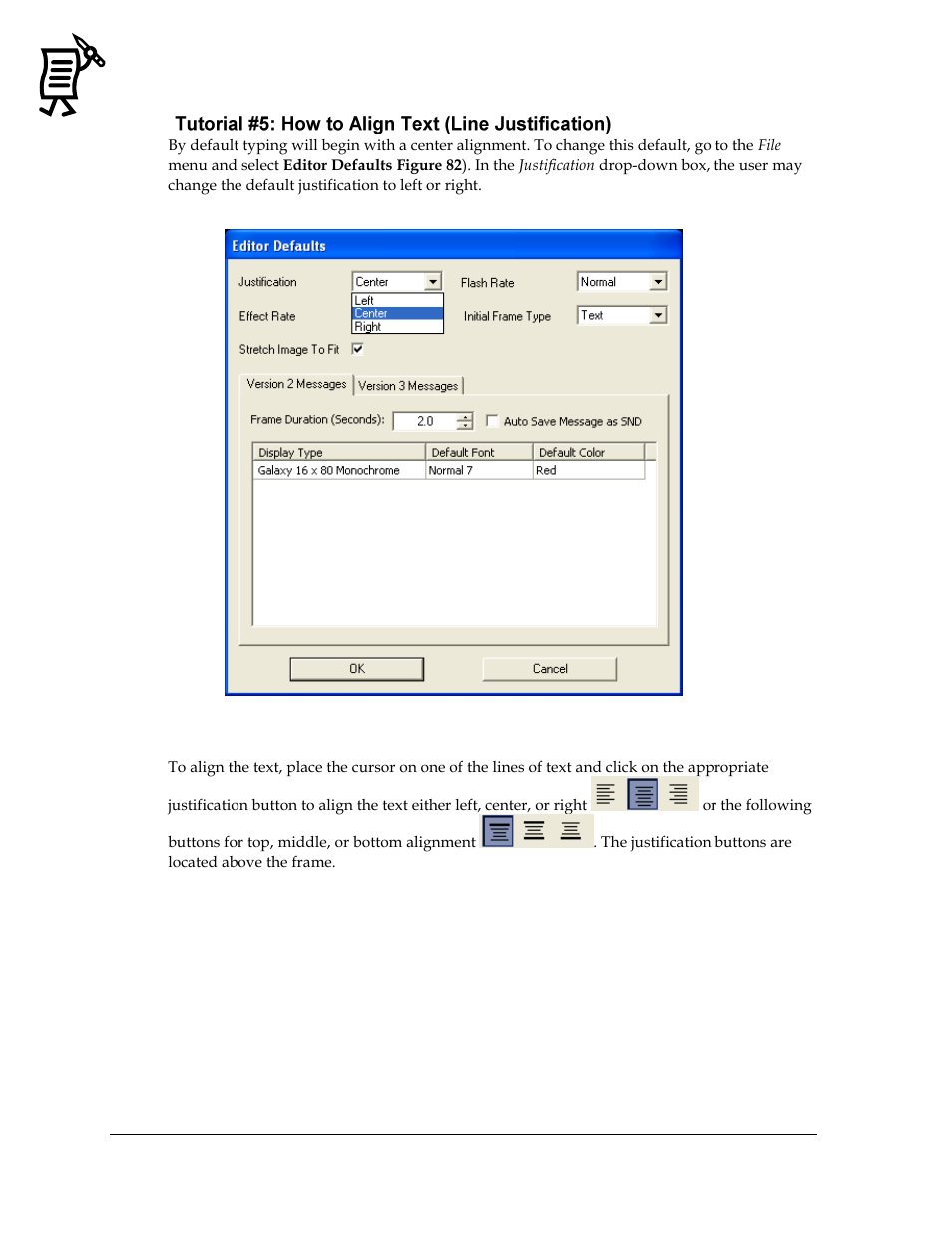 Figure 82: editor defaults | Daktronics Venus 1500 Ver 3.x User Manual | Page 74 / 187