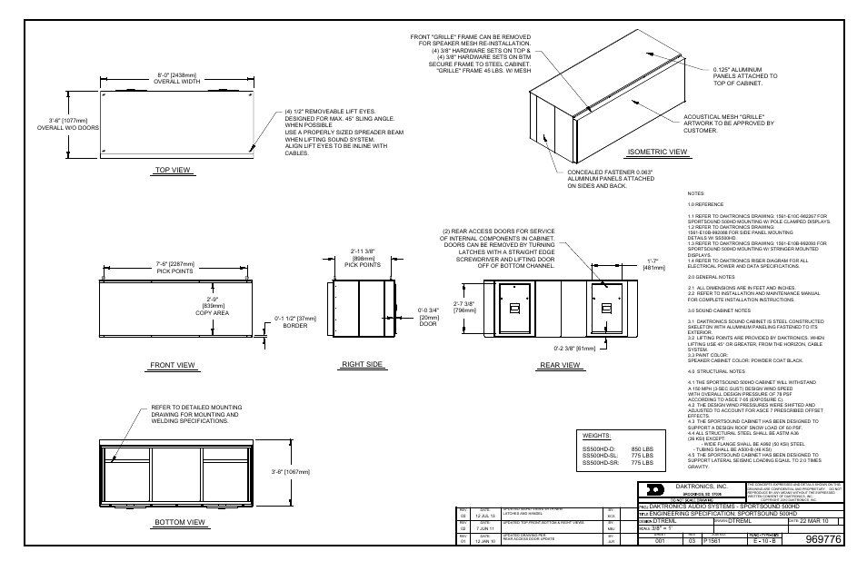 Isometric view | Daktronics Sportsound 500HD User Manual | Page 31 / 66