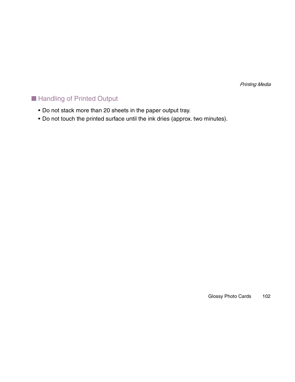 Handling of printed output | Canon S900 User Manual | Page 102 / 178