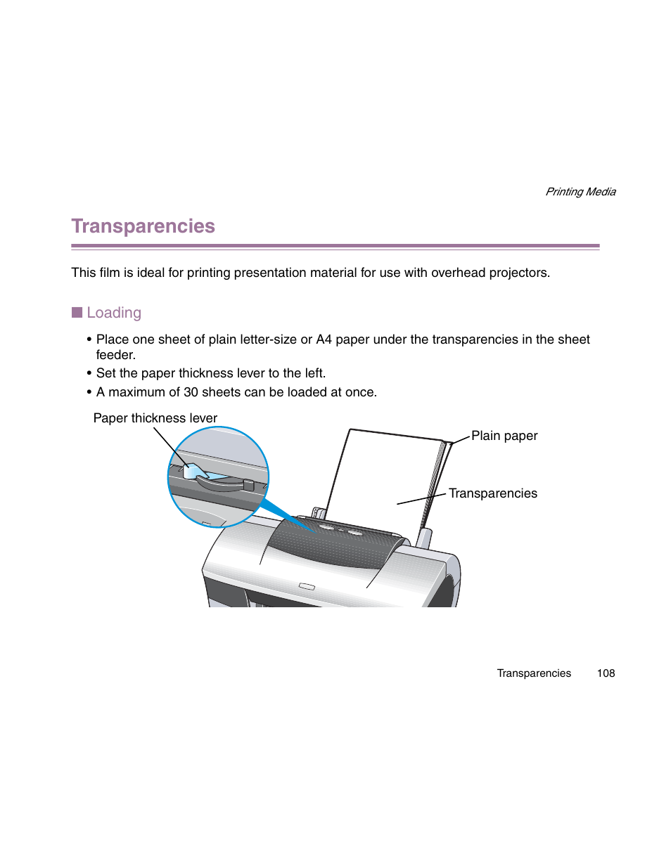 Transparencies | Canon S900 User Manual | Page 108 / 178