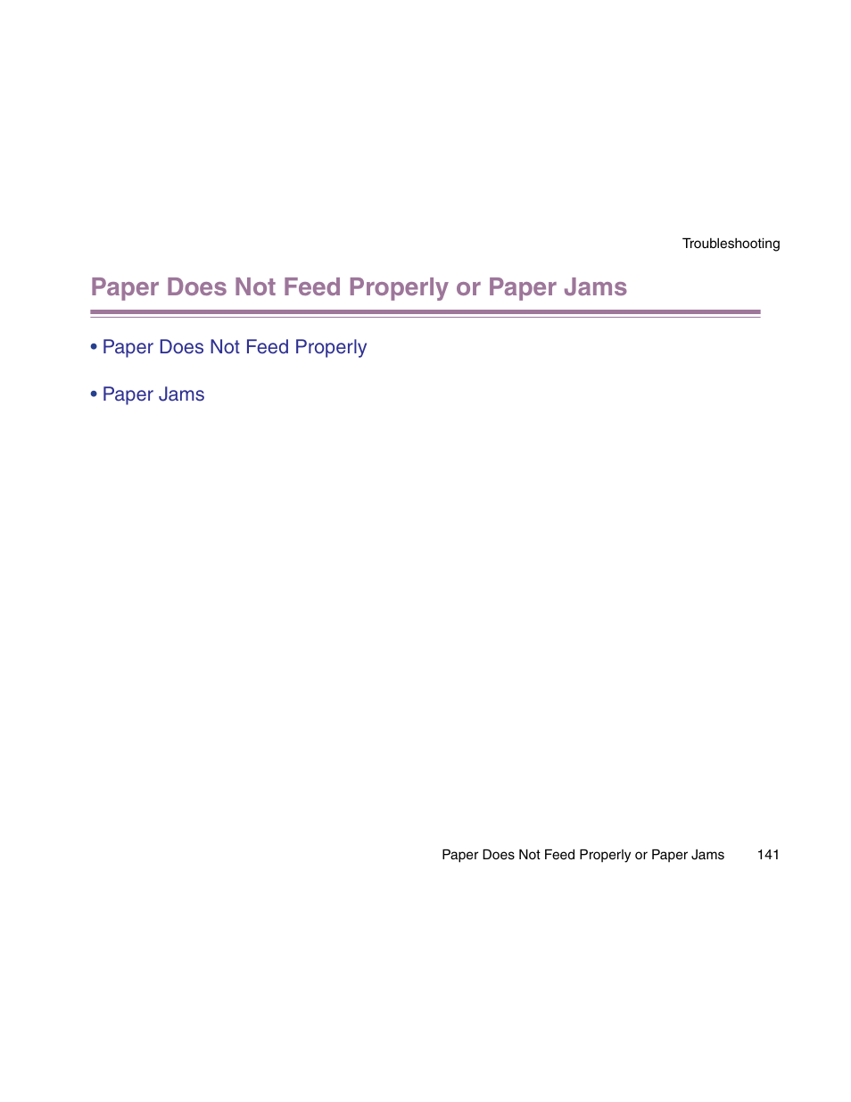 Paper does not feed properly or paper jams | Canon S900 User Manual | Page 141 / 178