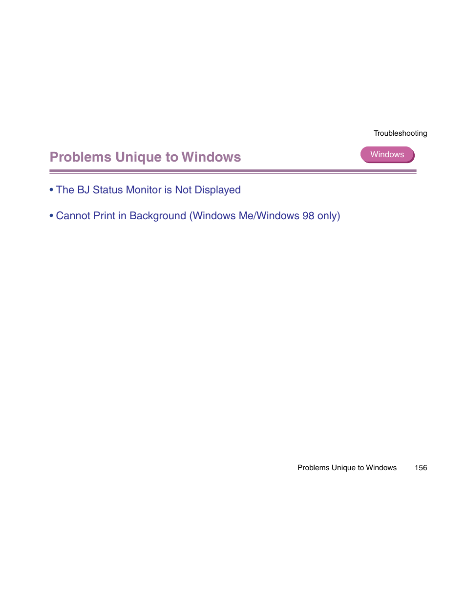 Problems unique to windows | Canon S900 User Manual | Page 156 / 178