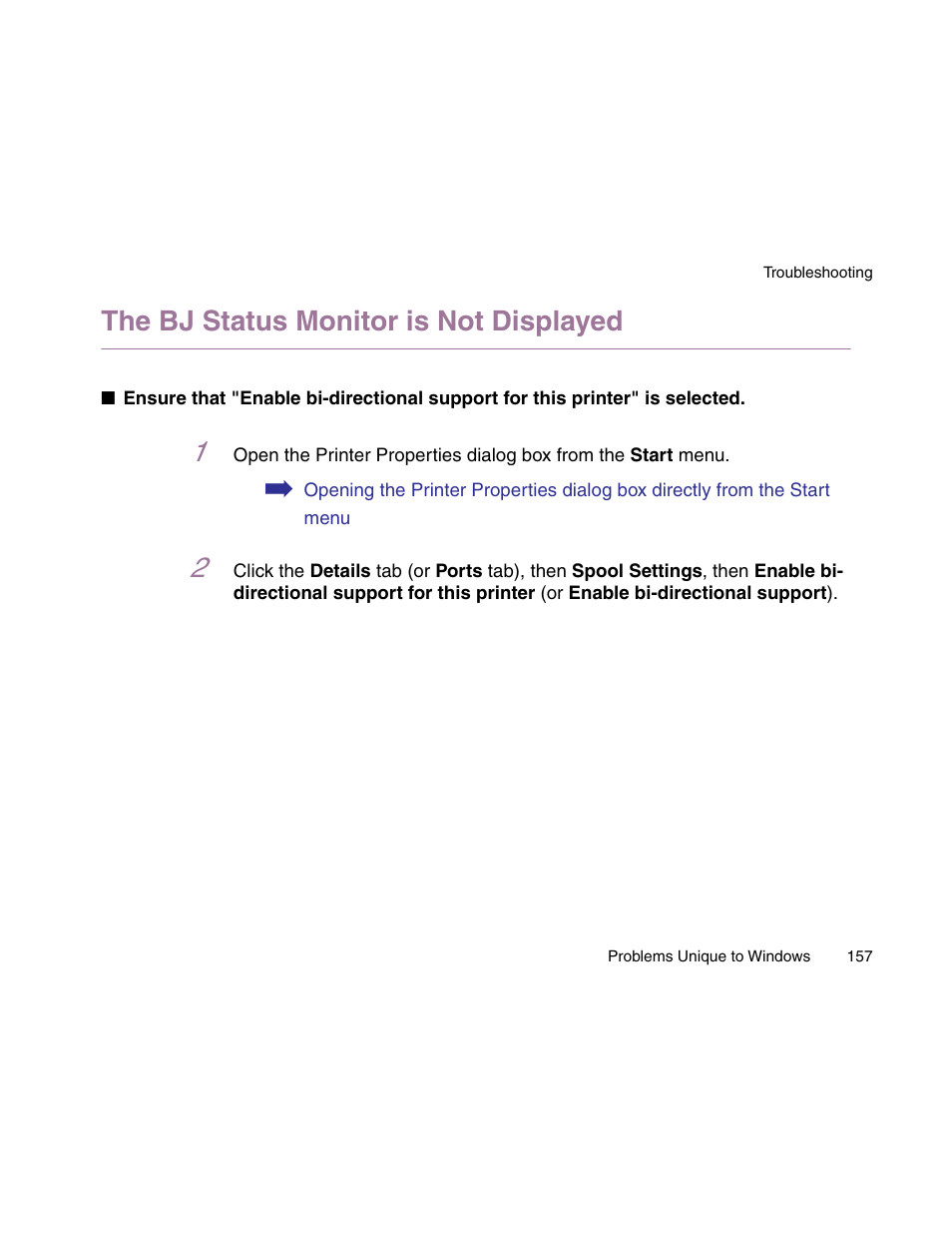 The bj status monitor is not displayed | Canon S900 User Manual | Page 157 / 178