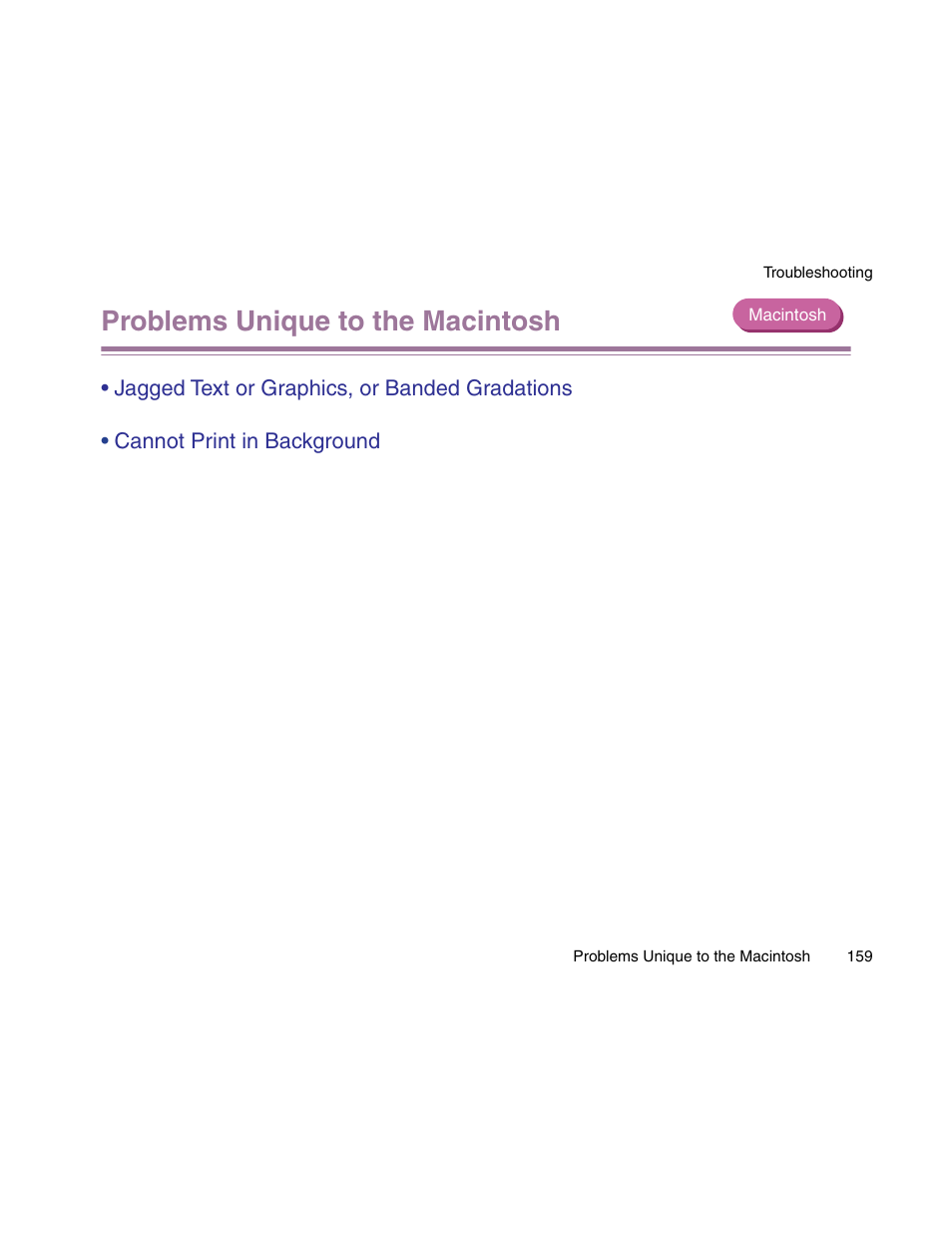 Problems unique to the macintosh | Canon S900 User Manual | Page 159 / 178