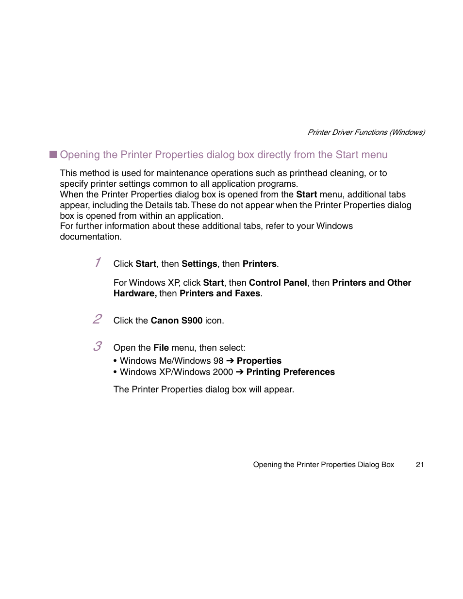 Canon S900 User Manual | Page 21 / 178