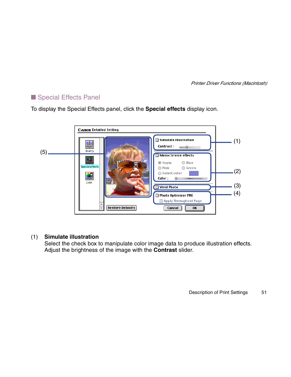 Special effects panel | Canon S900 User Manual | Page 51 / 178