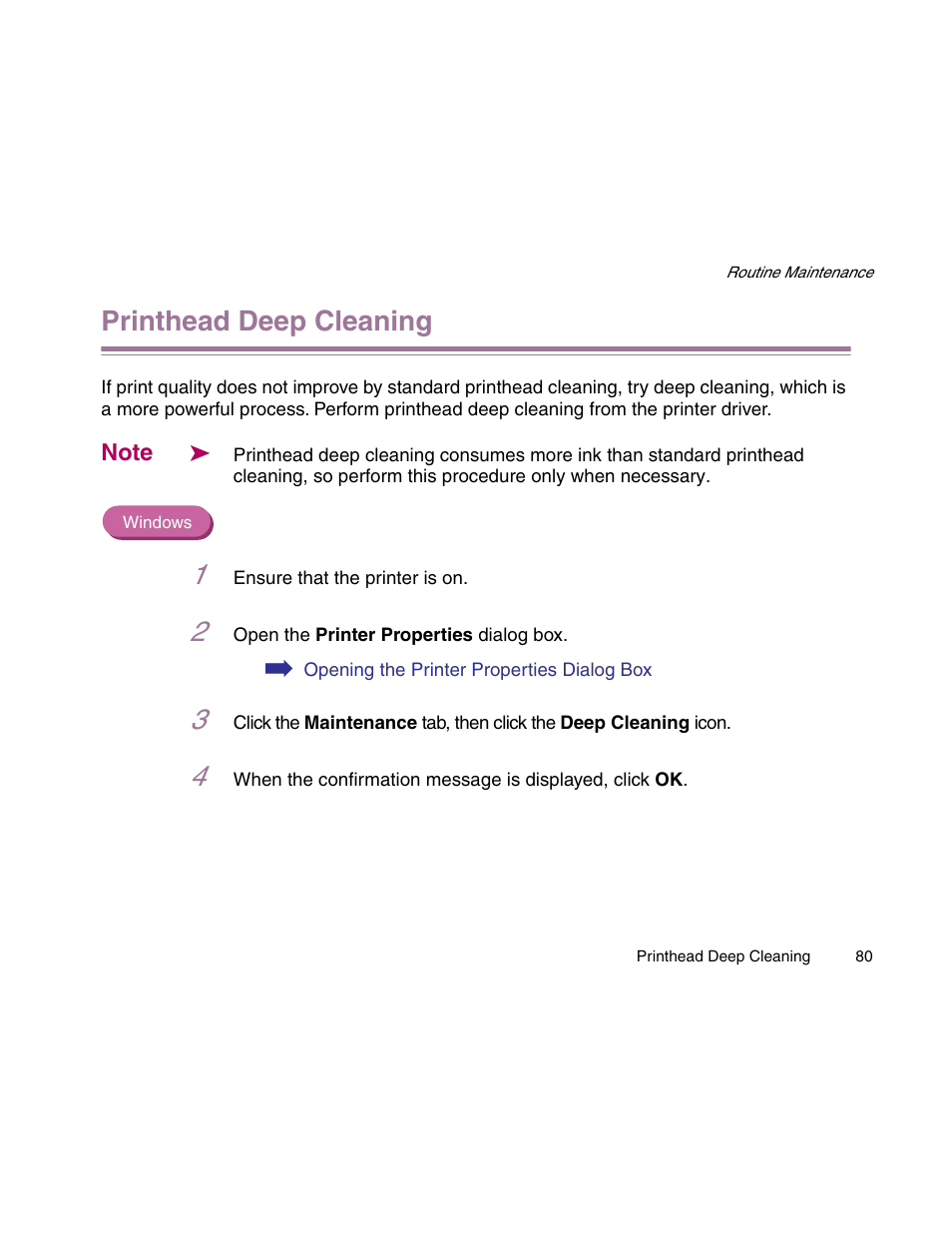 Printhead deep cleaning | Canon S900 User Manual | Page 80 / 178