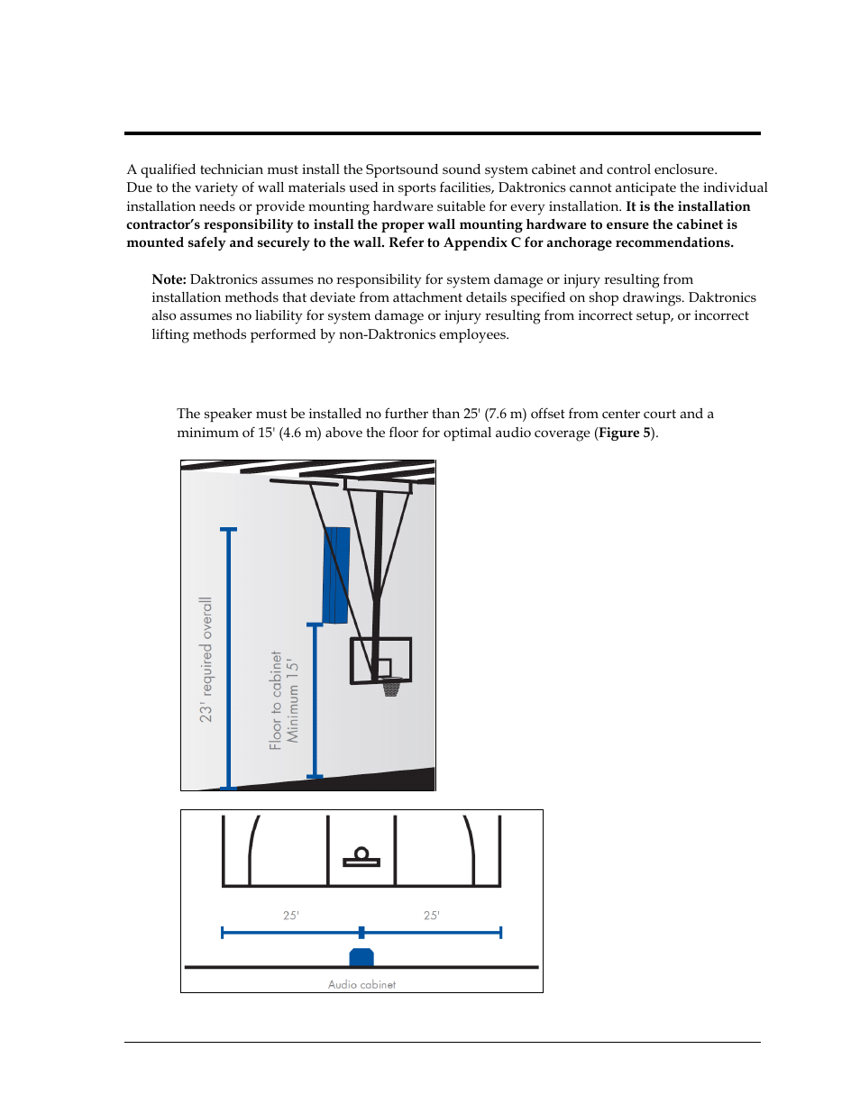 Section 3: mechanical installation, 1 speaker installation, Section 3 | Mechanical installation, Speaker installation | Daktronics Sportsound Indoor (SSN-100/150) User Manual | Page 11 / 42