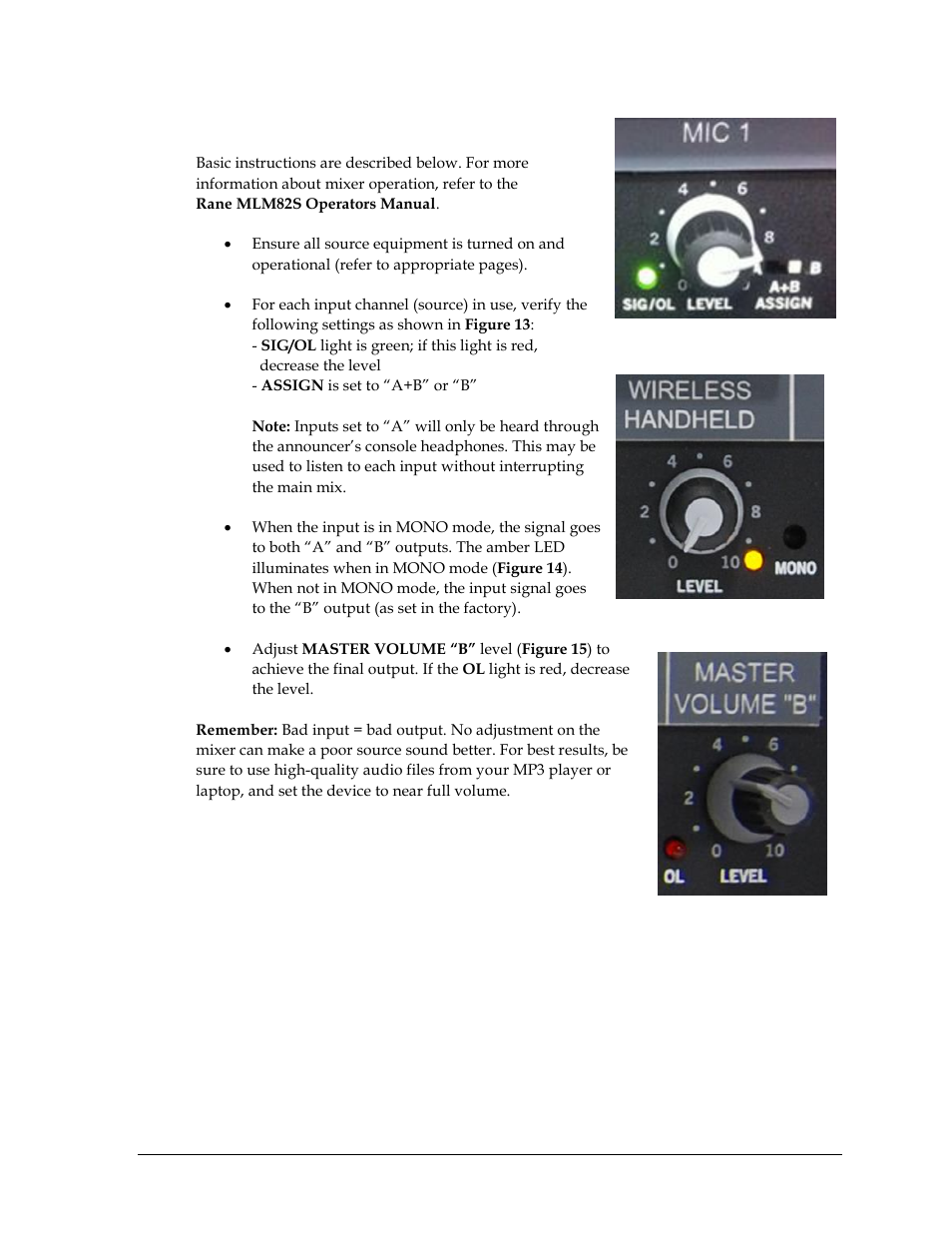 2 mixer operation, Mixer operation | Daktronics Sportsound Rack SSR-100 Operation Manual User Manual | Page 15 / 36