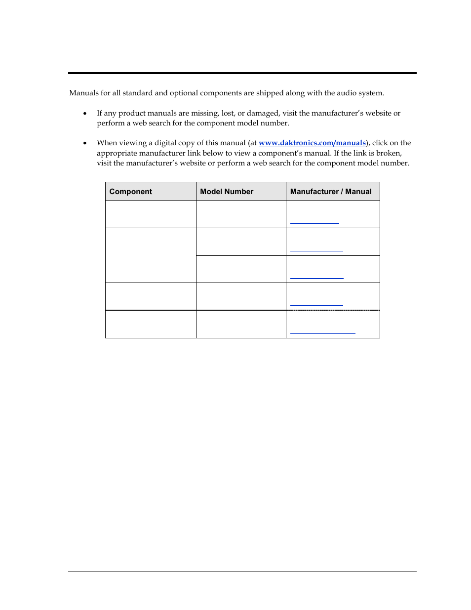 Appendix b: supplementary manuals, Appendix b, Supplementary manuals | Daktronics Sportsound Rack SSR-100 Operation Manual User Manual | Page 31 / 36